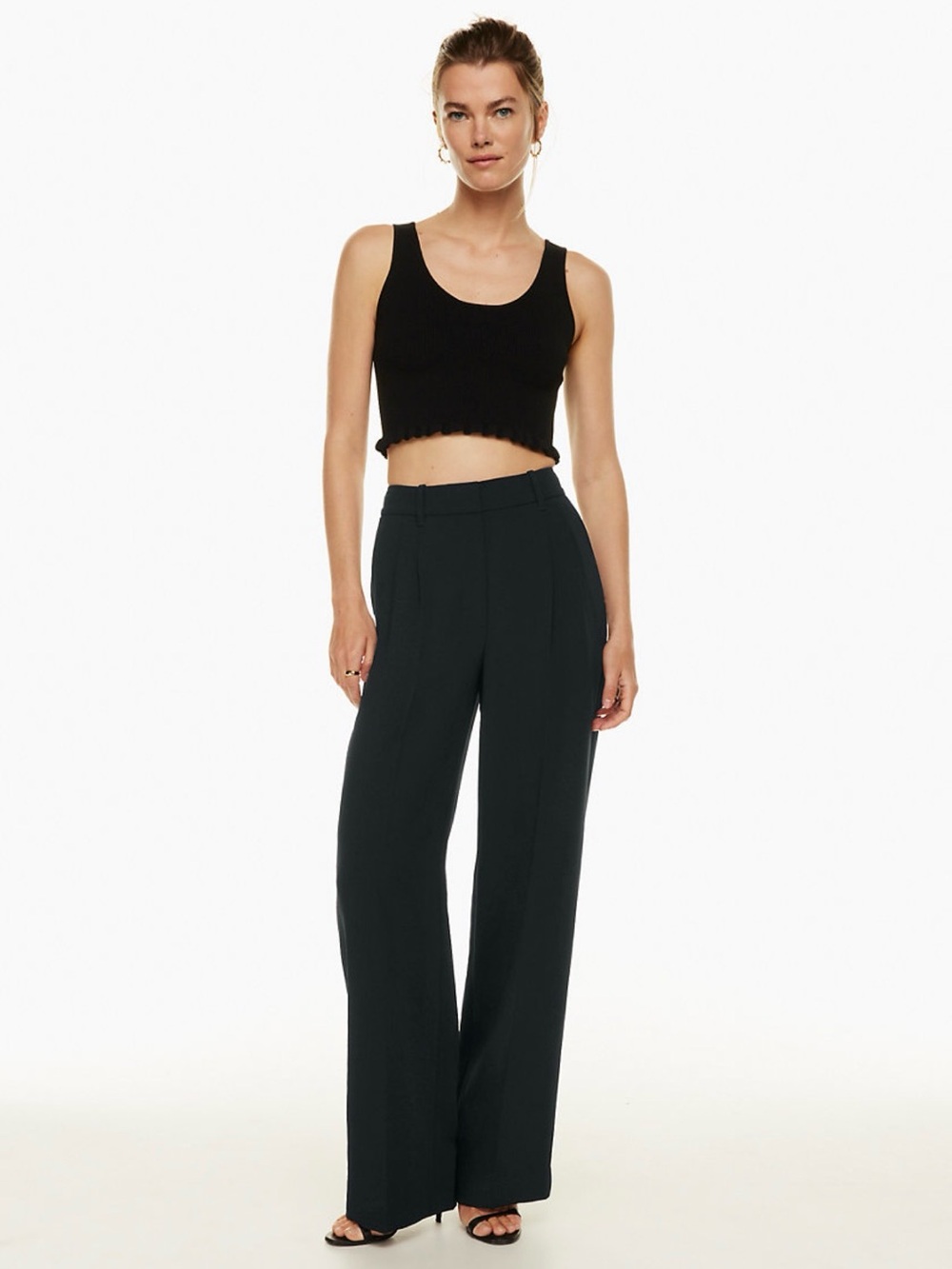 Aritzia The Effortless Pant Full Length Black High Rise Trouser Size 12